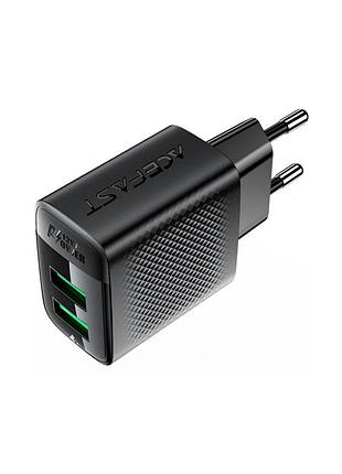 Зарядное устройство acefast 2xusb 12w a86 black (6974316283270)
