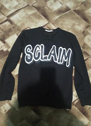 Кофта для хлопчика чорна з написом sclaim