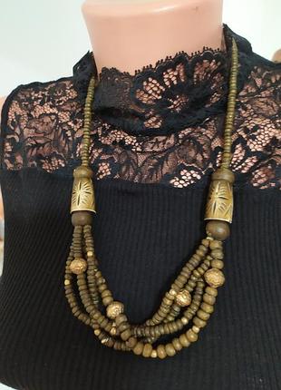 Hand made красивые деревянные бусы ручная работа