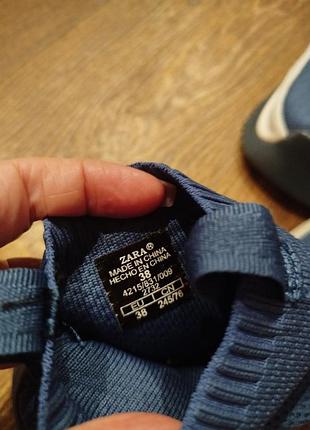 Шкарпетки (хайтопи) у трендовому синьому кольорі бренд zara розмір 38 4