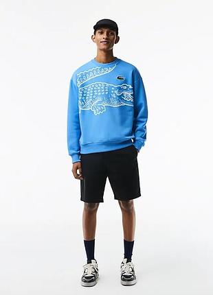 Свитшот lacoste men's crew neck loose fit croc print размер s