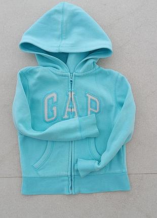 Кофта для дівчинки gap блакитна на змійці з капюшоном