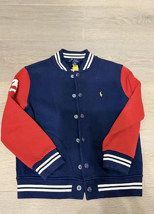 Куртка для підлітків ralph lauren бавовняний бомбер, синій з червоним