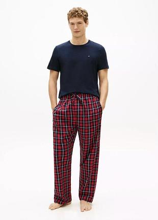 Піжама чоловіча tommy hilfiger синя, червона у клітинку, розмір m, l, xl