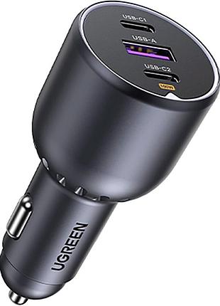 Зарядное устройство ugreen 3xusb 130w (2xusb-c+usb-a) qc3.0 (ec705) (35025)