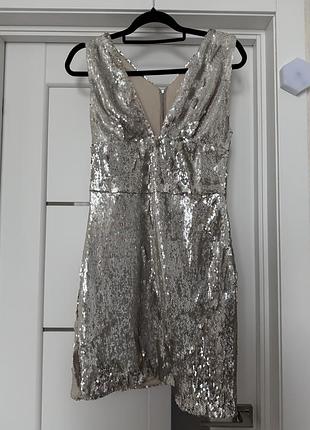 Шикарна святкова сукня в паєтках бренду zara