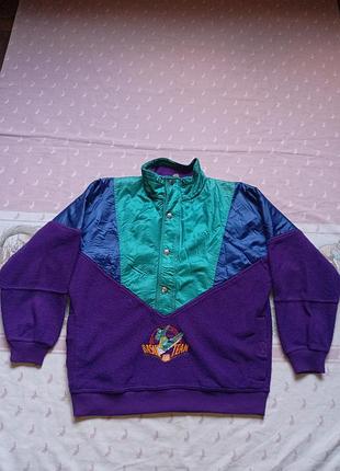 Винтажный флисовый пуловер с нейлоновыми вставками american vintage ykk