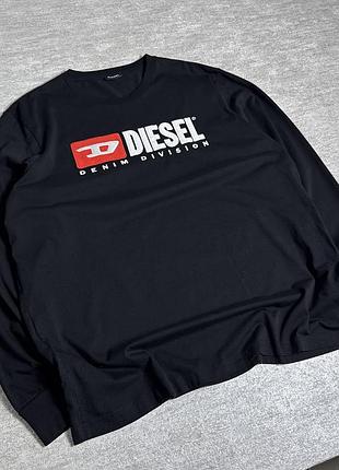 Чоловічий лонгслів diesel чорний 2