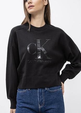 Світшот жіночий calvin klein чорний з логотипом