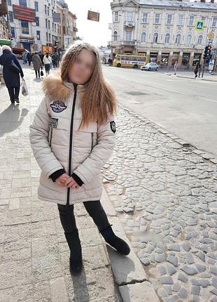 Куртка зимова парка для дівчинки бежева