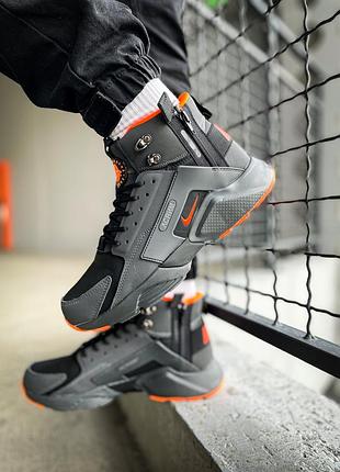 Чоловічі зимові кросівки nike huarache acronym "black/orange р.41-45