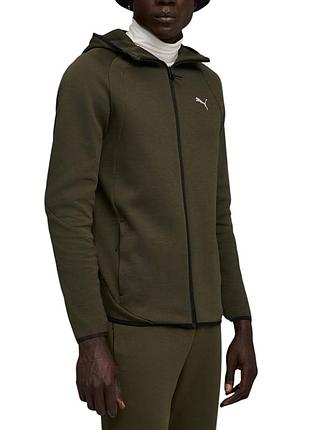Толстовка чоловіча puma evostripe fz hoodie dk хакі 68823170