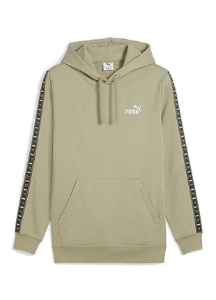 Мужская толстовка puma ess tape hoodie fl оливковое 68467582