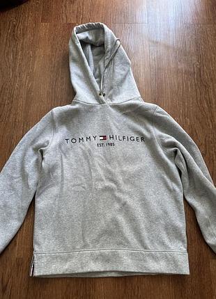 Спортивний костюм tommy hilfiger сірий з худі та спортивними штанами