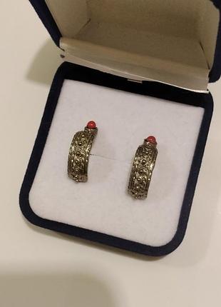Сережки,вінтаж,смальта 6