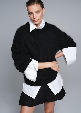 Неймовірно м’який пухнастий теплий светр оверсайз h&m edition мохер, шерсть розмір s