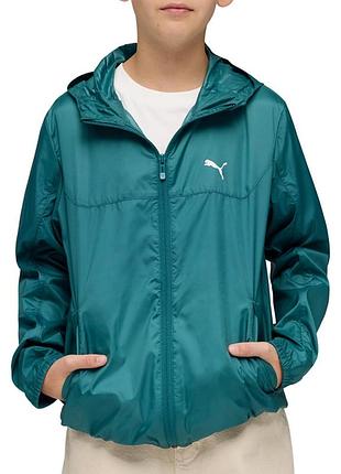 Ветровка детская puma ess regular windbreaker зеленая 68516541