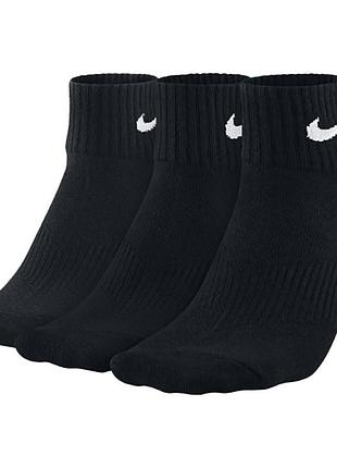 Шкарпетки nike 3ppk lightweight quarter чорні