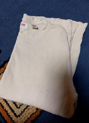 Телесный котоновый лонгслив в рубчик levis san francisco р м