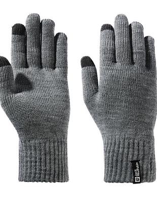 Рукавиці чоловічі jack wolfskin rib glove сірі