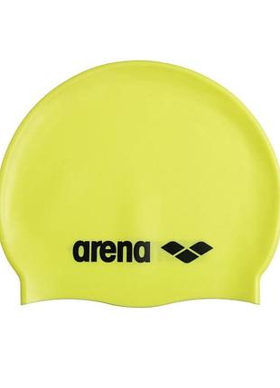 Шапочка для плавання  arena classic silicone жовта