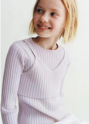 Лиловый джемпер с топом zara на 11-13 лет