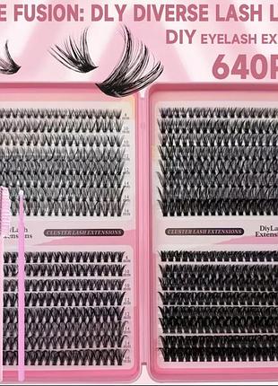 Накладні вії dly diverse lash пучкові 30d, 40d, 50d, 60d