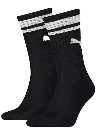 Шкарпетки puma crew heritage stripe 2p unisex чорні 90794401