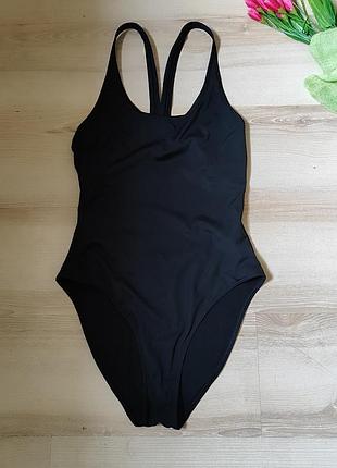 Черный слитный купальник с открытой спинкой h&amp;m
