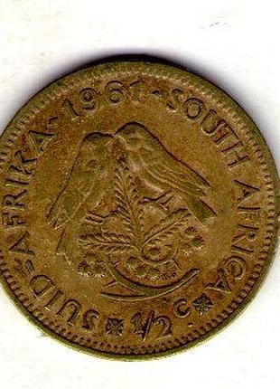Южно-африканская республика 1⁄2 цента 1961 год латунь, 5.6g, ø 25.5mm no543