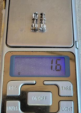 Серьги серебро 925, вес 1.6г 9