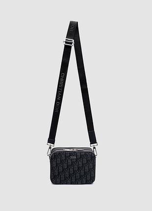 🦁 dior oblique zipped pouch with strap 17 х 13 х 7 см