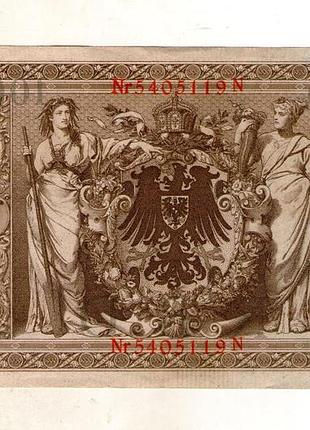Немецкая империя 1000 марок 1910 год берлин номер красный no136