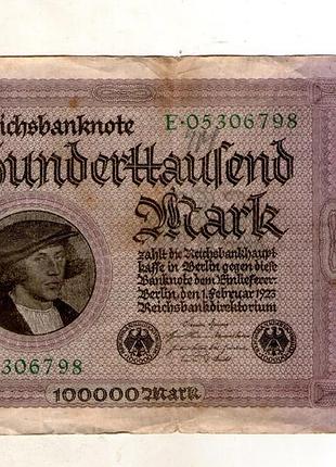 Германия веймарская паркуга 100000 марок 1923 год no130