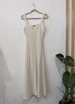 Сукня міді жіноча zara кольору слонової кістки, розмір m/s
