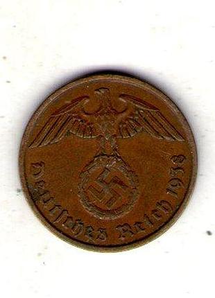 Германия - третий паркосфэнига 1938 год бронза, 3.34g, ø 20mm no542
