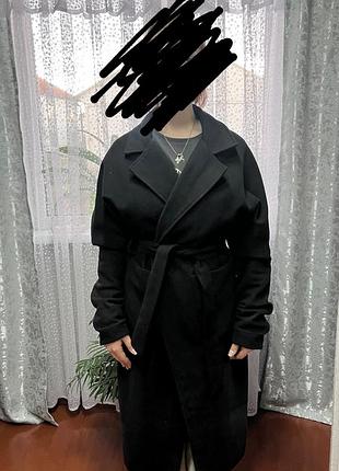 Плащ жіночий чорний з поясом