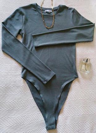 Боди оливковое, zara, l 3