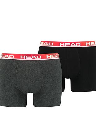 Боксери чоловічі head basic boxer 2p темно-сірі 701202741011