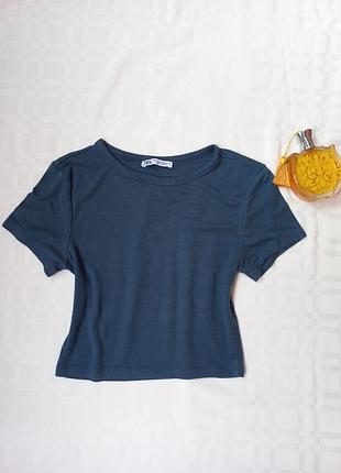 Стильний базовий топ / футболка в рубчик zara (розмір m)