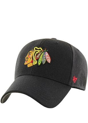 Бейсболка унісекс 47 brand nhl chicago blackhawks чорна mvp04wbv-bka