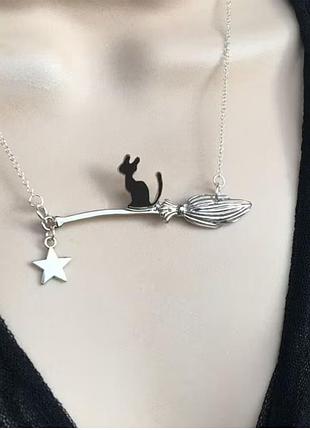 Подвеска серебристая на цепь, кот, кот на мелте, 3103-1