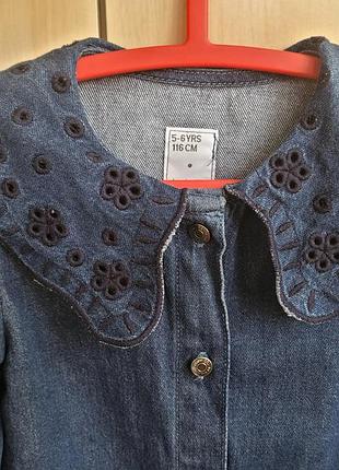 Джинсовое платье primark на 5-6 лет 2