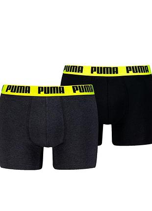 Боксеры мужские puma men everyday basic boxers 2p темно-серые 93832009