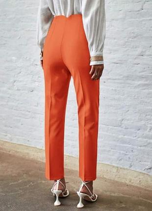 Брюки cropped zara оранжевые на м/л размер