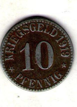 Германия (нотгельд) штабеше кассель 10 пфенингов 1919 год железо, 5.1g, ø 23mm no3639