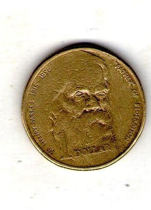 Австралия уголковая елизавета ii 1$, сер генри паркс 1996 алюминий-бронза, 9g, ø 25mm no3851