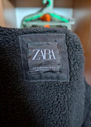 Куртка чоловіча zara джинсова тепла чорна 3