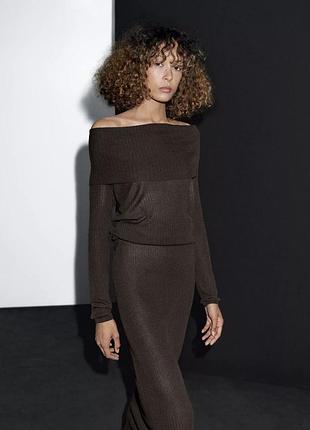 Лонгслів з оголеними плечима з вовною і шовком massimo dutti