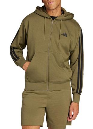 Мужская толстовка adidas m 3s fl fz hd оливковое